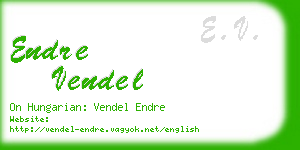 endre vendel business card